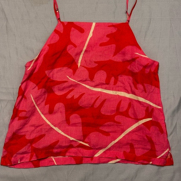 Trovata Birds of Paradis Tank, 100% Linen, Beautiful Tropical Print, Sz Large - Picture 5 of 6